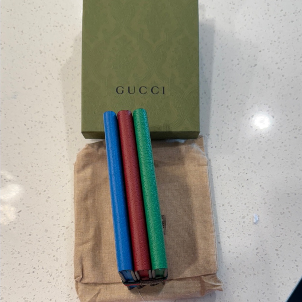 Gucci Beige and Green Notebook with Signature Pattern Gift Set - Picture 2 of 12